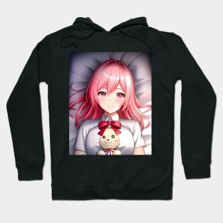 Ai - Anime Girl Holding a Bear Doll 5 Hoodie